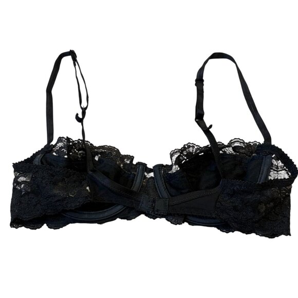 Dolores Poirette Black Lace Bra 34B Underwire Lingerie Vintage Union Made - Picture 2 of 7